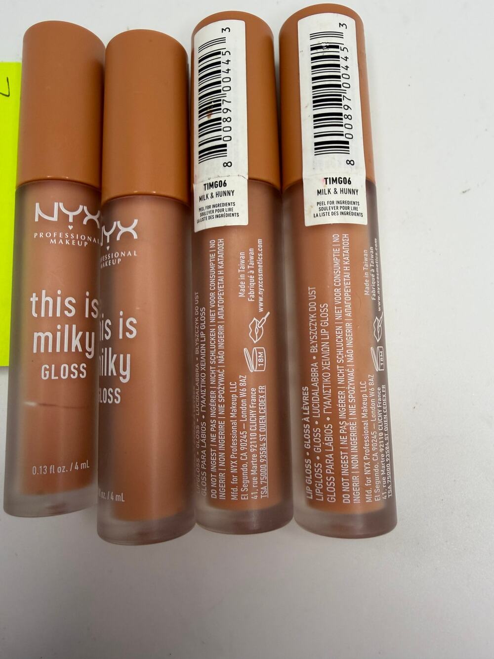 NYX This Is Milky Gloss Milk & Hunny TMIG06 Lip Gloss Lot of 4 0.13 oz NEW